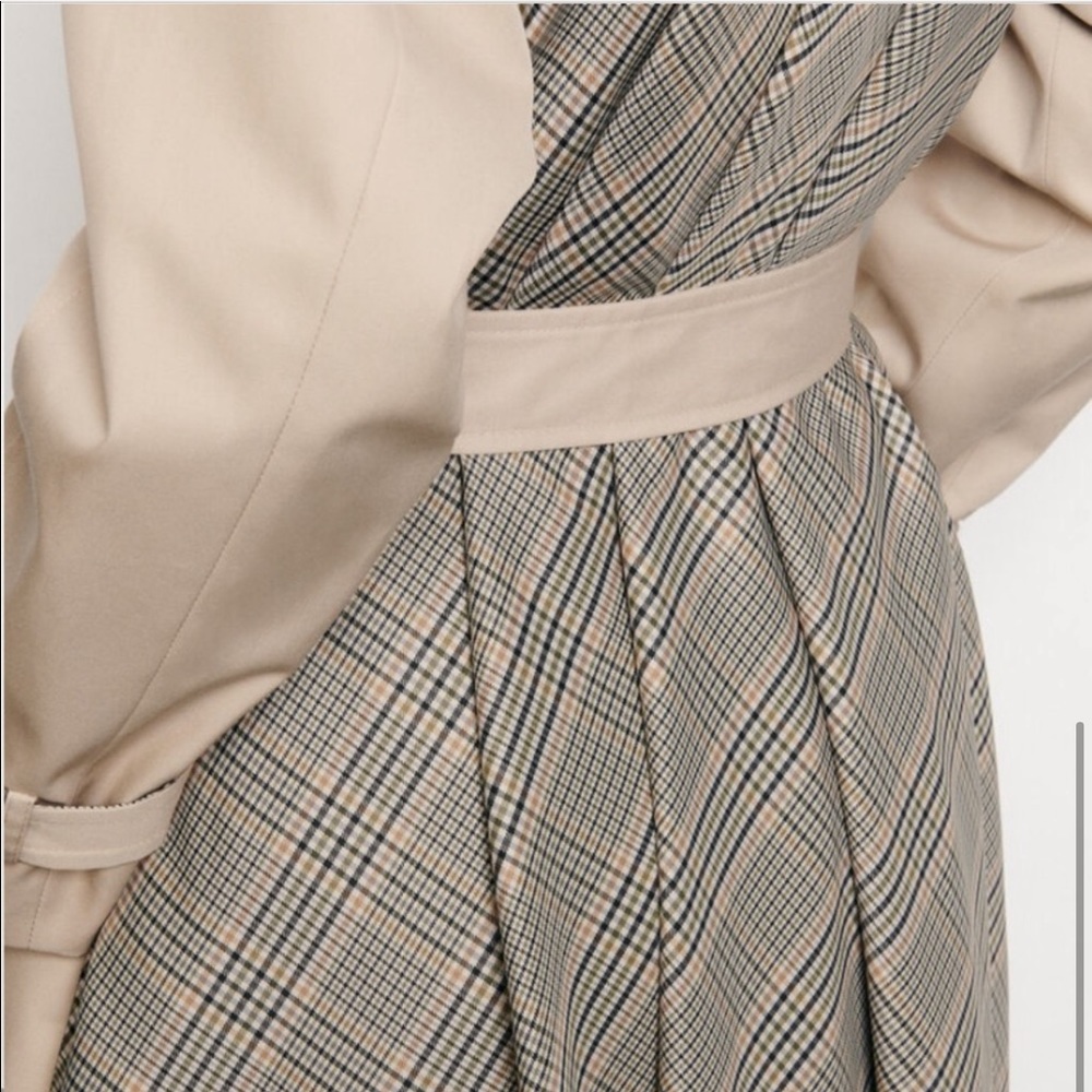 Sandro “Victory” Classic Trench Coat NWT with Plaid Back Detail Medium 40 - Picture 4 of 17